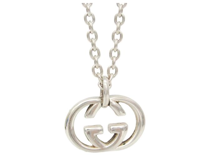 Colgante de eslabones de cadena Interlocking G grabado Gucci Sterling Silver Large - vista 3