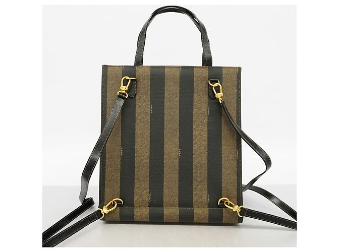 Borsa Fendi Pecan Marrone e Nero PVC - vista 9