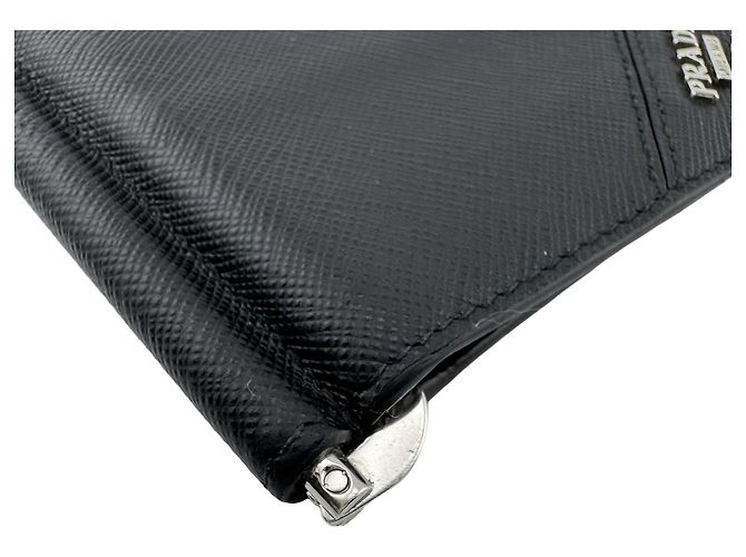 Prada Saffiano Leder Bi-fold Geldbörse mit Geldclip - Ansicht 3