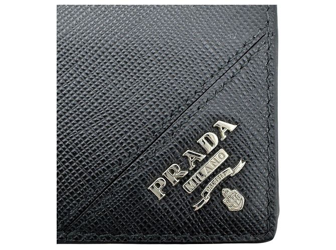 Prada Saffiano Leder Bi-fold Geldbörse mit Geldclip - Ansicht 5