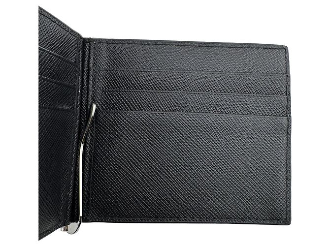 Prada Saffiano Leder Bi-fold Geldbörse mit Geldclip - Ansicht 7