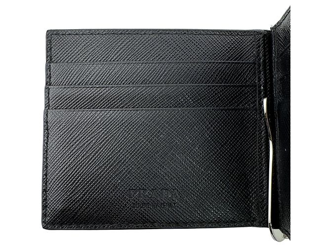 Prada Saffiano Leder Bi-fold Geldbörse mit Geldclip - Ansicht 8