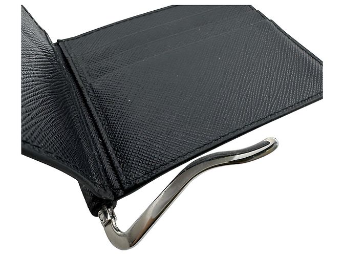 Prada Saffiano Leder Bi-fold Geldbörse mit Geldclip - Ansicht 9