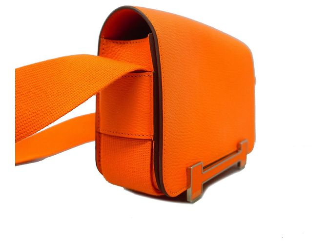 Hermès Borsa a tracolla Hermes in pelle Chevre Mysore Orange - vista 2