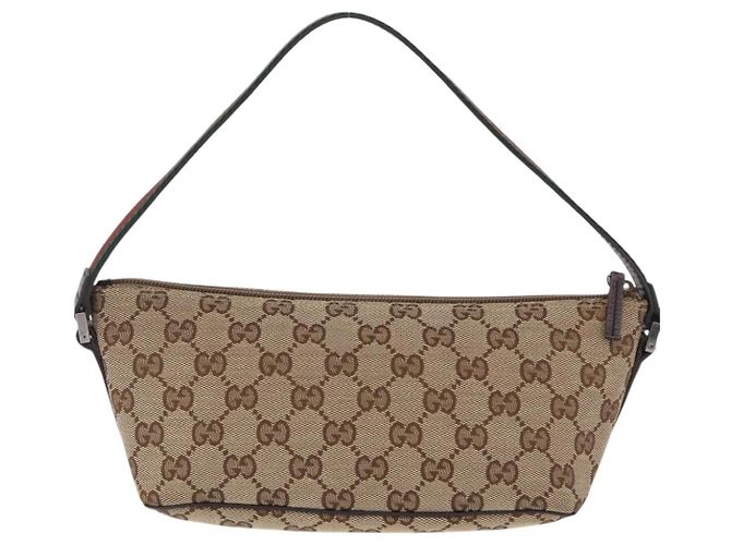Gucci Web Boat Pochette GG Canvas and Leather Small - vista 2