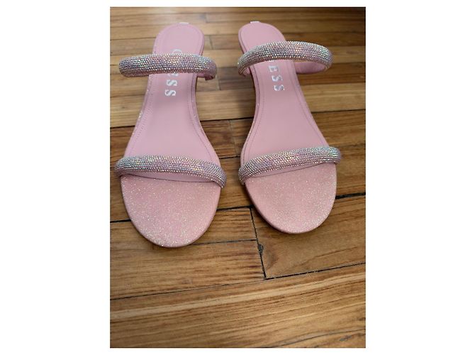 Guess Sandali con tacco rosa glitterati con strass - vista 2