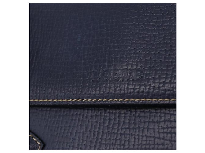 Borsa Tote Loewe in pelle blu navy - vista 6