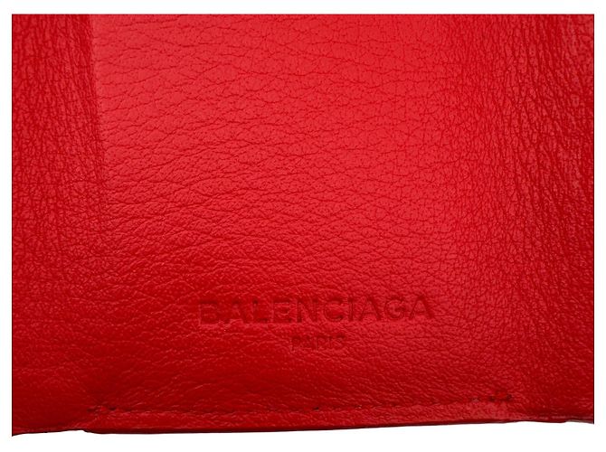 Balenciaga Red Leather Tri-Fold Wallet - view 11