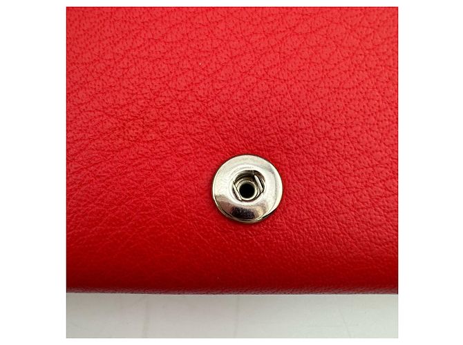 Balenciaga Red Leather Tri-Fold Wallet - view 9