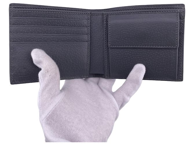 Portafoglio bi-fold Gucci Gray GG Supreme - vista 5