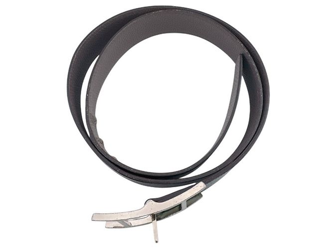 Hermès Api Gürtel 90 Schwarz Leder - Ansicht 6