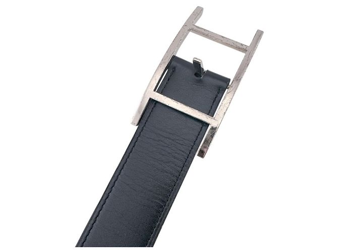Hermès Api Gürtel 90 Schwarz Leder - Ansicht 9