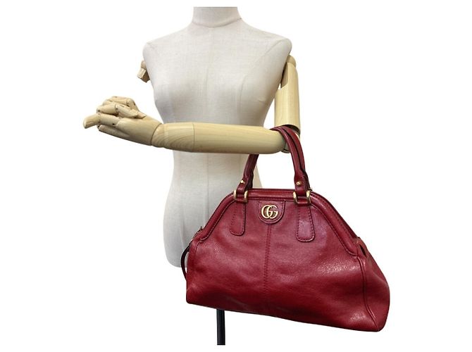 Borsa Gucci Liber Medium - Pelle rossa - vista 12