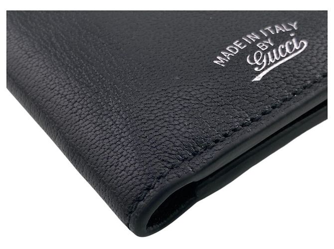 Portafoglio bi-fold Gucci in pelle nera - vista 3