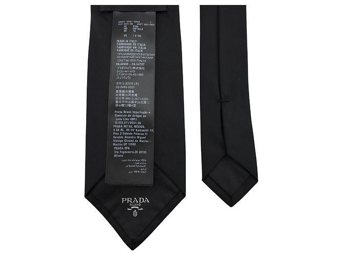 Cravatta Prada in Re-Nylon nero - vista 6