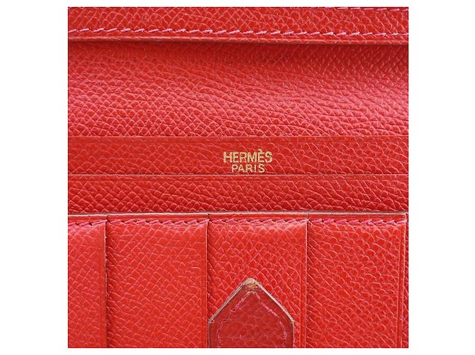 Hermès Portafoglio lungo Hermes Bearn in pelle Veau Epsom rosso - vista 10