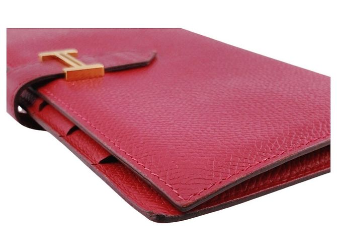 Hermès Portafoglio lungo Hermes Bearn in pelle Veau Epsom rosso - vista 4