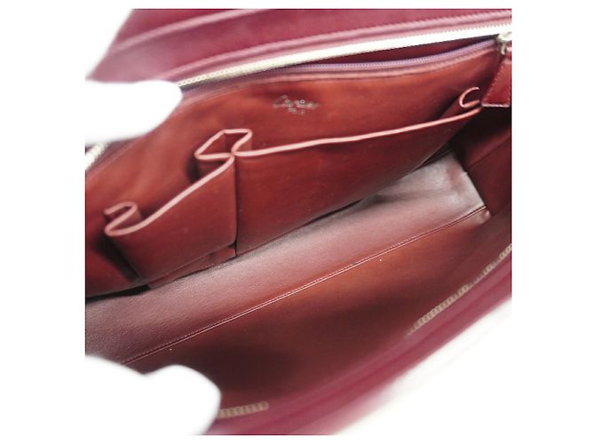 Borsa a tracolla Cartier in pelle Bordeaux - vista 4
