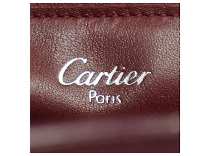 Borsa a tracolla Cartier in pelle Bordeaux - vista 5