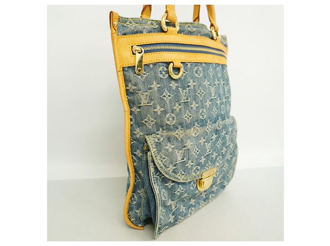 Louis Vuitton Monogram Denim Flat Shopper Handtasche - Ansicht 2