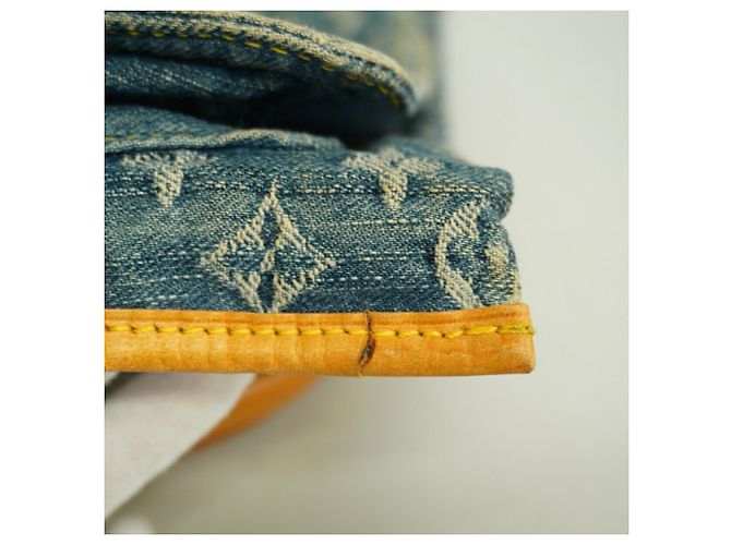 Louis Vuitton Monogram Denim Flat Shopper Handtasche - Ansicht 7