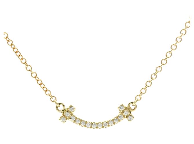 Pendente Tiffany & Co. T Smile in oro giallo 18K con diamanti - vista 2