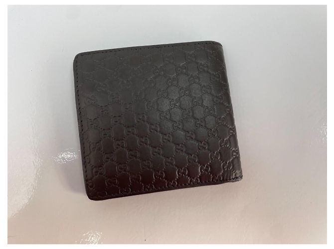 Portafoglio Gucci GG Monogram in pelle marrone scuro - vista 2