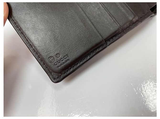 Portafoglio Gucci GG Monogram in pelle marrone scuro - vista 7