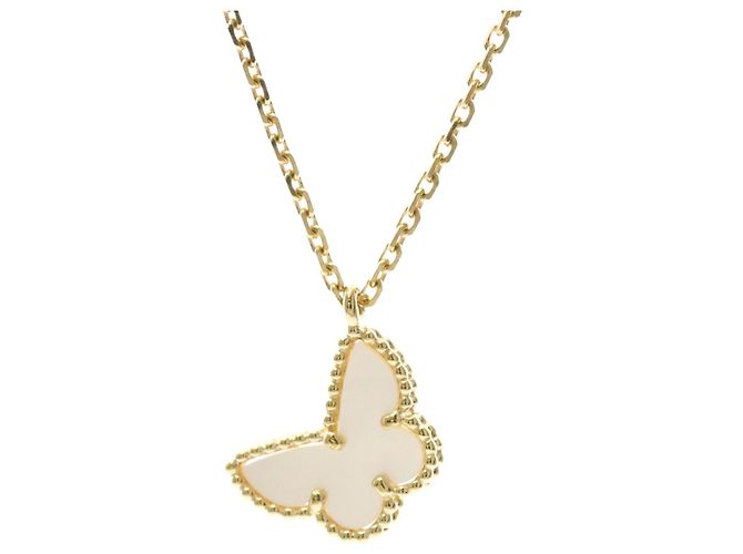Pendente Farfalla Sweet Alhambra Van Cleef & Arpels in Oro Bianco 18K con Turchese - vista 2