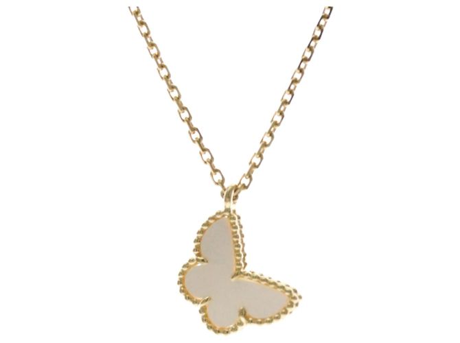 Pendente Farfalla Sweet Alhambra Van Cleef & Arpels in Oro Bianco 18K con Turchese - vista 3