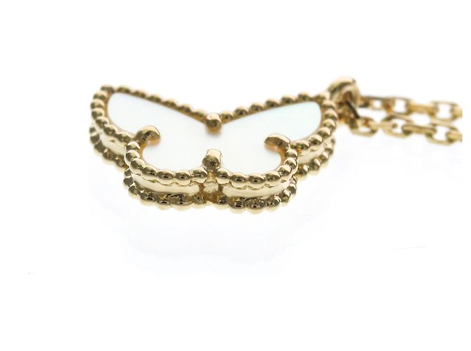 Pendente Farfalla Sweet Alhambra Van Cleef & Arpels in Oro Bianco 18K con Turchese - vista 6