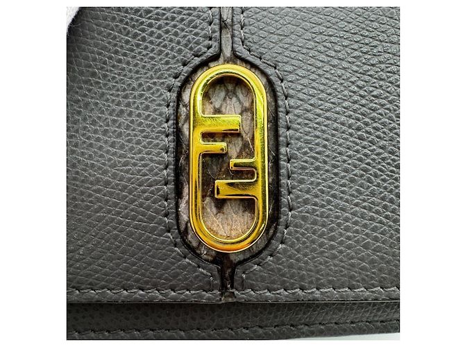 Fendi Auroch FF Leder Tri-fold Geldbörse - Ansicht 16