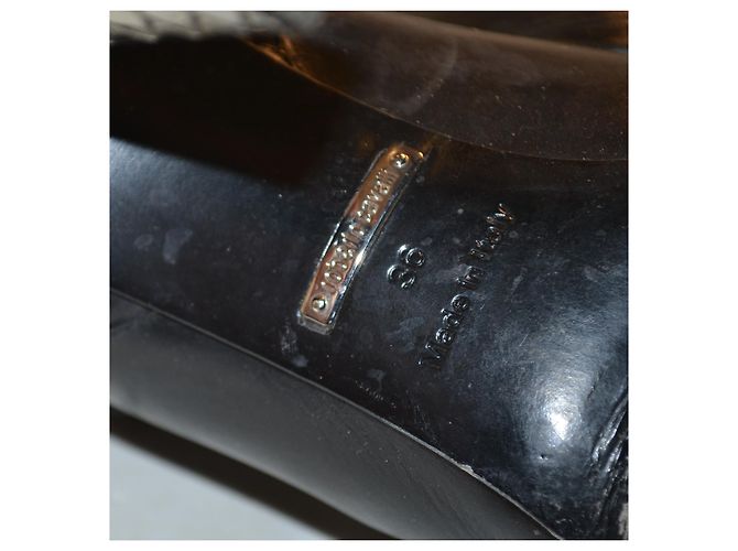 Roberto Cavalli Schwarze Lederstiefeletten Metallabsatz - Ansicht 6