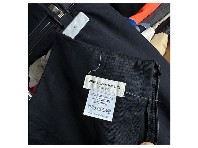 Archive Dries Van Noten Carkas Frame Midi Black Skirt Size 42 / L - Ansicht 9