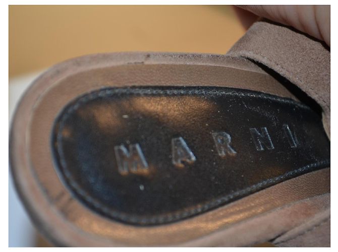 Marni Brown Suede Platform Heel Sandals - view 7