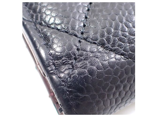 Timeless Portafoglio lungo tri-fold Chanel in pelle di vitello martellata nera - vista 4