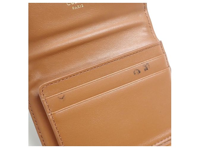 Céline Carteira Tri-fold Celine em lona castanha - vista 10