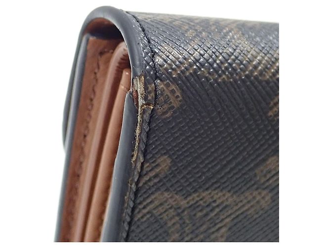 Céline Carteira Tri-fold Celine em lona castanha - vista 3