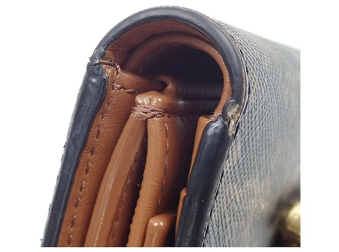 Céline Carteira Tri-fold Celine em lona castanha - vista 5