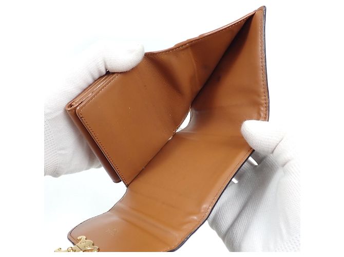 Céline Carteira Tri-fold Celine em lona castanha - vista 8