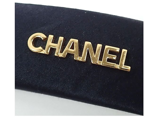 Chanel Haarspange aus Leder und schwarzem Satin - Ansicht 4