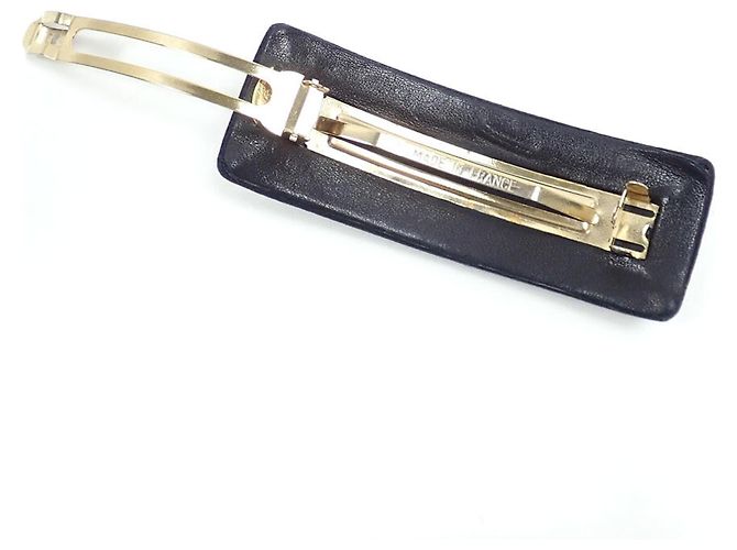 Chanel Haarspange aus Leder und schwarzem Satin - Ansicht 7