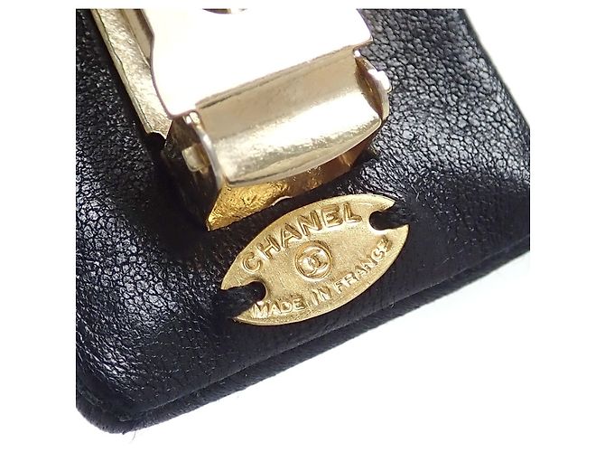 Chanel Haarspange aus Leder und schwarzem Satin - Ansicht 9