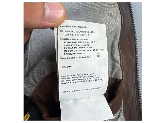 Hugo Boss Orange Braune Leder Bikerjacke Medium Echtleder Größe M / 48 - Ansicht 13