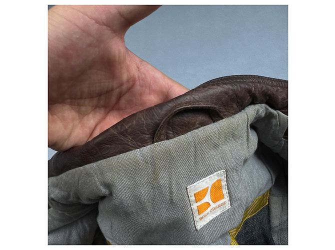 Hugo Boss Orange Braune Leder Bikerjacke Medium Echtleder Größe M / 48 - Ansicht 9