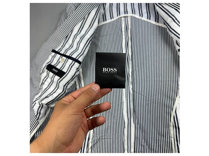 NEU Hugo Boss Slim Fit Stretch Blazer blau-weiß gestreift Größe 52 / L - Ansicht 10