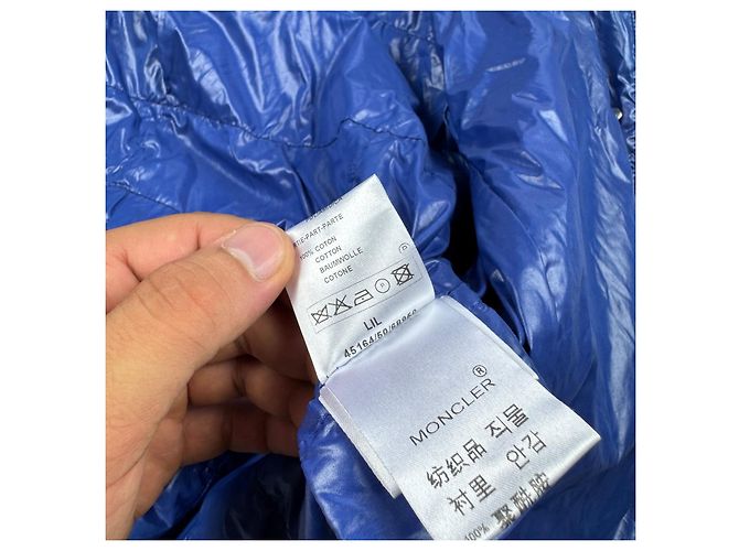 Casaco acolchoado com capuz Moncler Lil Navy Blue para mulher Tamanho 2 / M - vista 15