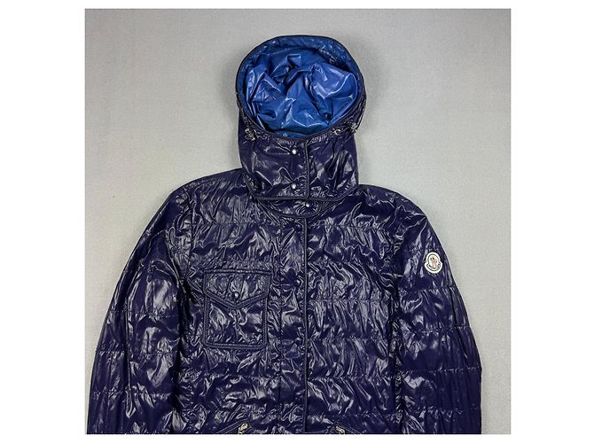 Casaco acolchoado com capuz Moncler Lil Navy Blue para mulher Tamanho 2 / M - vista 2