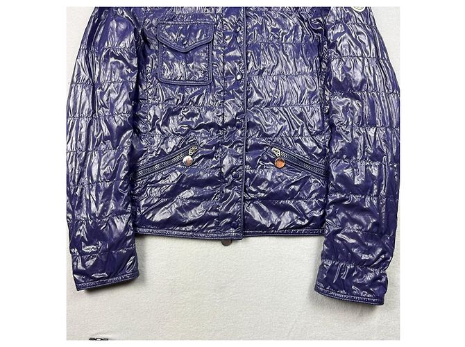 Casaco acolchoado com capuz Moncler Lil Navy Blue para mulher Tamanho 2 / M - vista 3