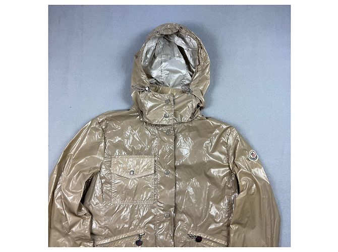 Chaqueta impermeable ligera con capucha Moncler Z8E0182 Beige para mujer Talla 1 / S - vista 4